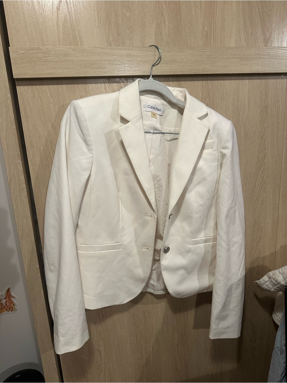 Calvin Klein Women's Off-White Tailored Blazer